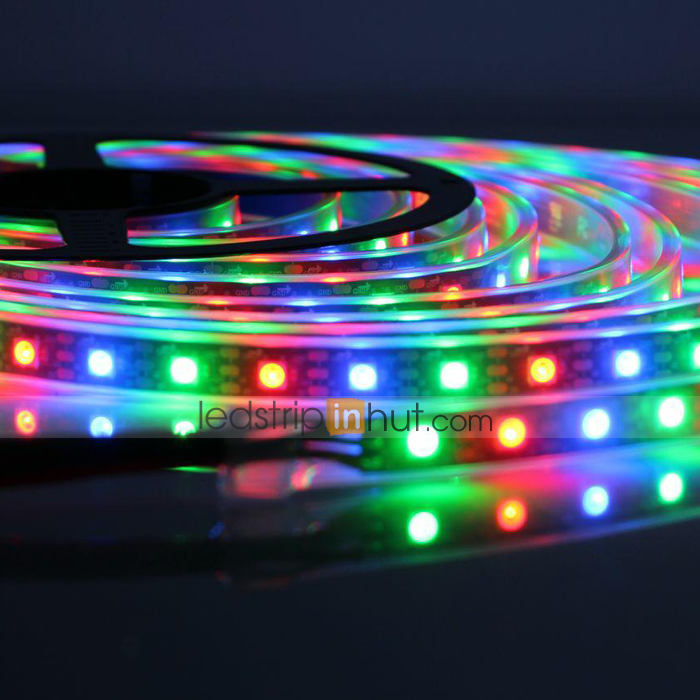 5050 Outdoor RGB LED Strip Lights - Color Chasing LED Tape Light 12V - 5m - 37 lm/ft - Weatherproof(IP67)