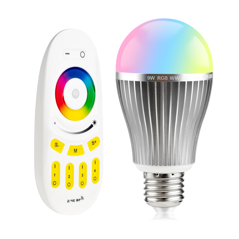 MiLight WiFi Smart Light Bulb with Touch Remote - RGBW LED Bulb - 60 Watt Equivalent - 850 Lumens