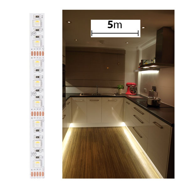 5050 RGBW LED Strip Light - Color-Changing LED Tape Light w/ White and Multicolor LEDs 12V - 4-in-1 Chip - 5m - 122 lm/ft - Non-Weatherproof(IP20)