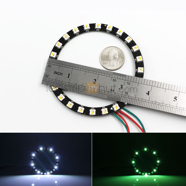 NeoPixel Ring 24 RGBW LED with Integrated Drivers - 5V - 4 Chip RGBW SMD LED 5050 - Warm White(3000K)