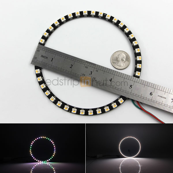 NeoPixel Ring 40 RGBW LED with Integrated Drivers - 5V - 4 Chip RGBW SMD LED 5050 - Warm White(3000K)