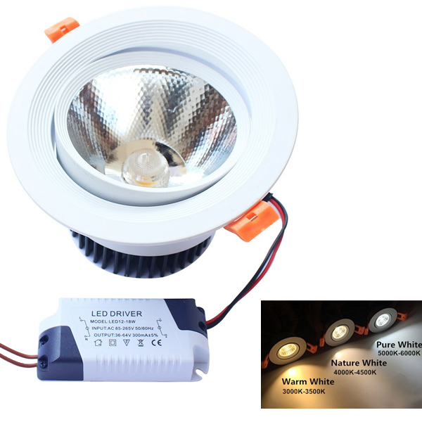 LED Recessed COB Downlight Fixture - 150 Watt Equivalent - 5.78"