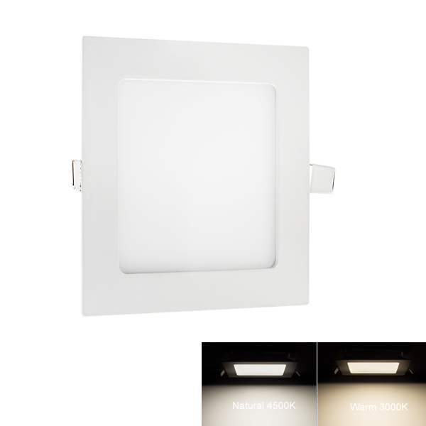 6" Square LED Recessed Light - LED Downlight w/ Open Trim - 60 Watt Equivalent - 575 Lumens