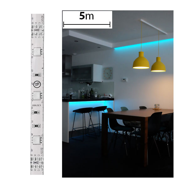 Outdoor LED Light Strips with RGB LEDs - Weatherproof LED Tape Light with 9 SMDs/ft. - 3 Chip RGB SMD LED 5050 12V - 5m - 63 lm/ft - Weatherproof(IP65)