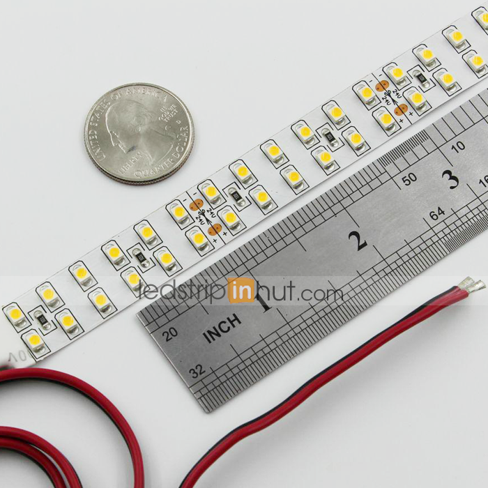 3528 Dual Row Single Color LED Strip Light 24V - 5m - 570 lm/ft - Non-Weatherproof(IP20) - Click Image to Close