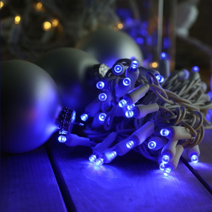 Wide Angle LED Christmas String Lights - 25ft - 50 Mini 5mm Bulbs