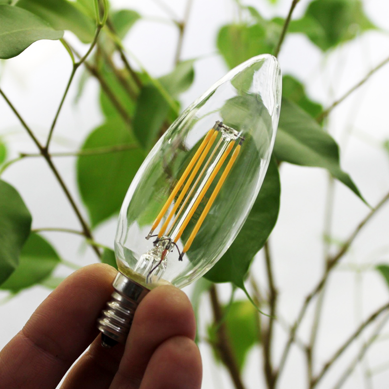 B10 LED Filament Bulb - 40 Watt Equivalent LED Candelabra Bulb w/ Blunt Tip - Dimmable - 350 Lumens