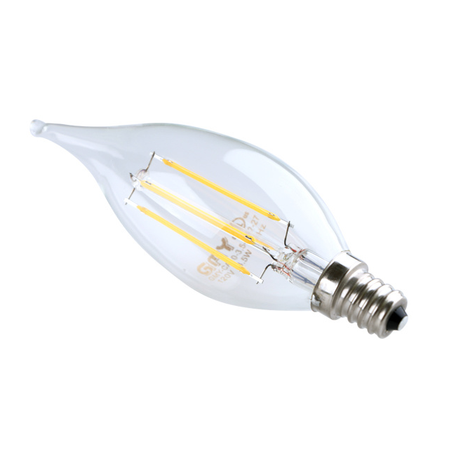 CA10 LED Filament Bulb - 40 Watt Equivalent Candelabra LED Vintage Light Bulb - Dimmable - 375 Lumens