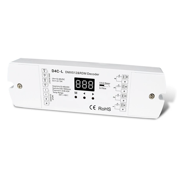 5 Amp 4 Channel LED DMX 512 Decoder - D4