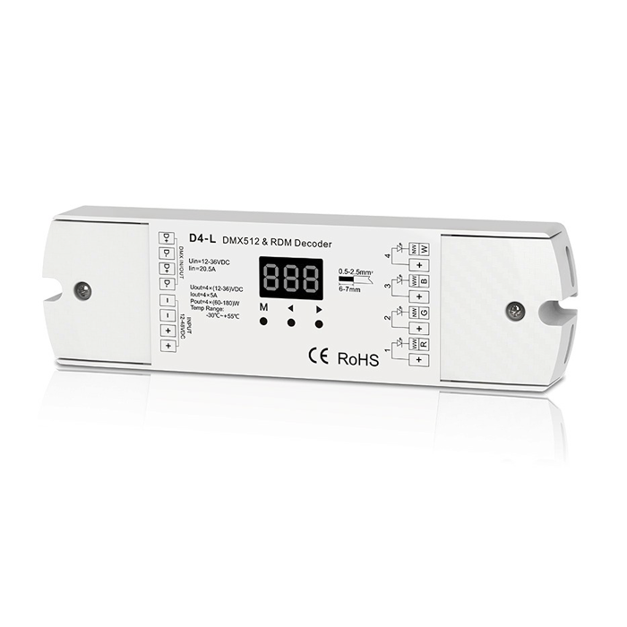 5 Amp 4 Channel LED DMX 512 Decoder - D4-L