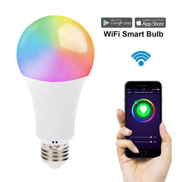 Wi-Fi Smart LED Bulb - RGBW Color Changing A19 Bulb -10W - Alexa/Google Assistant/Smartphone Compatible - 60W Equivalent
