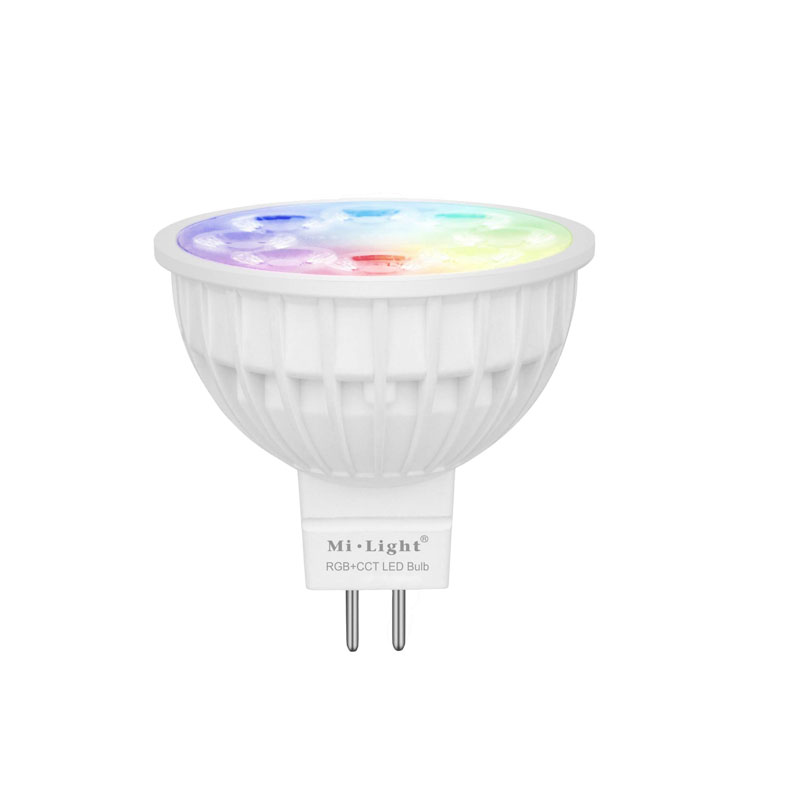 MiLight Smart MR16 LED Bulb - RGB+Tunable White - 4-Watt (25-Watt Equivalent) - 280 Lumens - Smartphone Compatible