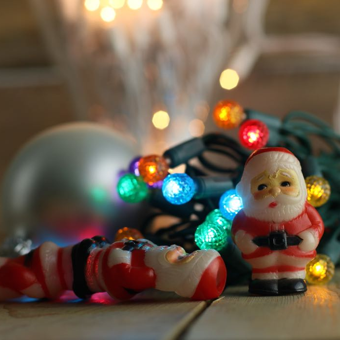 Round Multicolor LED Christmas String Lights - 25ft - 50 Mini G12 Bulbs