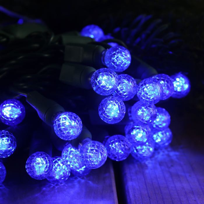 Round LED Christmas String Lights - 25ft - 50 Mini G12 Bulbs