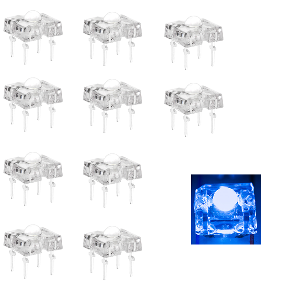3mm Clear Blue High Flux LED - 470 nm (10 pack)