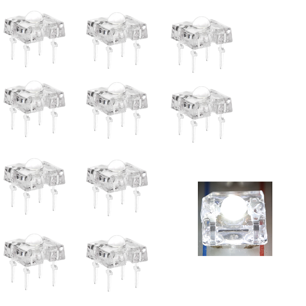 3mm Clear Cool White High Flux LED - 7050K (10 pack)