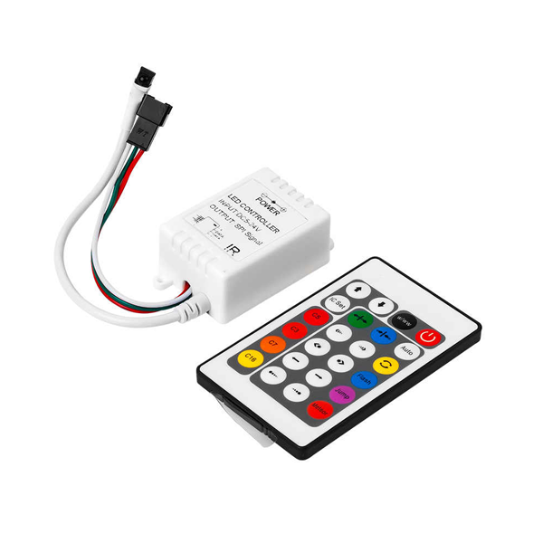 24 Key DC5V~24V IR Remote Controller WS2812B WS2811 2811 200 Change Max 1000 Pixels LED Controller