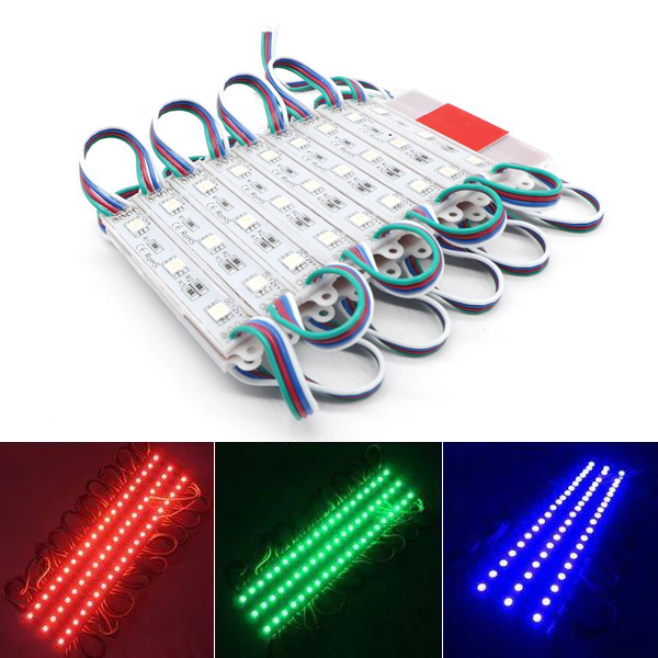 Super Bright 5050 SMD RGB LED Modules - Linear Sign Modules w/ 3 SMD LEDs - 20 PCS