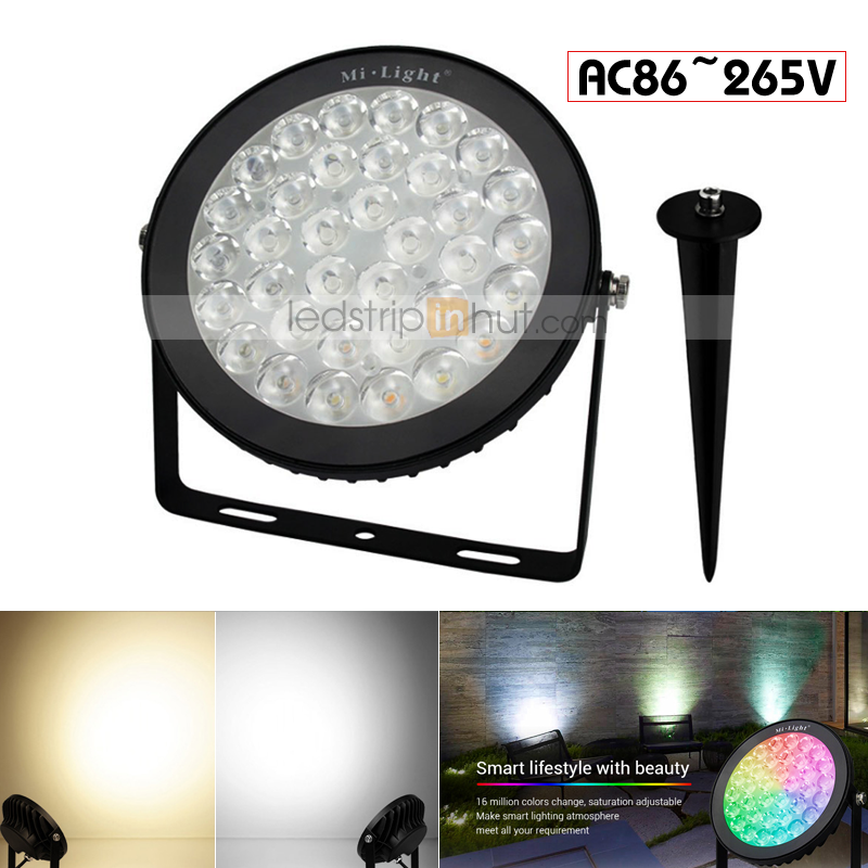 LED Landscape Lighting - 15W RGB+CCT Smart LED Garden Spotlights - AC86~265V