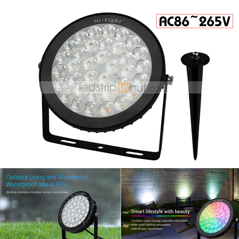 LED Landscape Lighting - 25W RGB+CCT Smart LED Garden Spotlights - AC86~265V