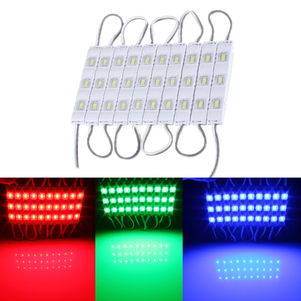 5630 SMD Waterproof Single Color LED Module - Linear Sign Module w/ 3 SMD LEDs