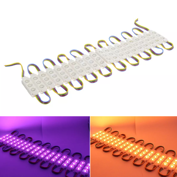 SMD 5050 Waterproof RGB LED Modules - Linear Sign Modules w/ 3 SMD LEDs - 20 PCS