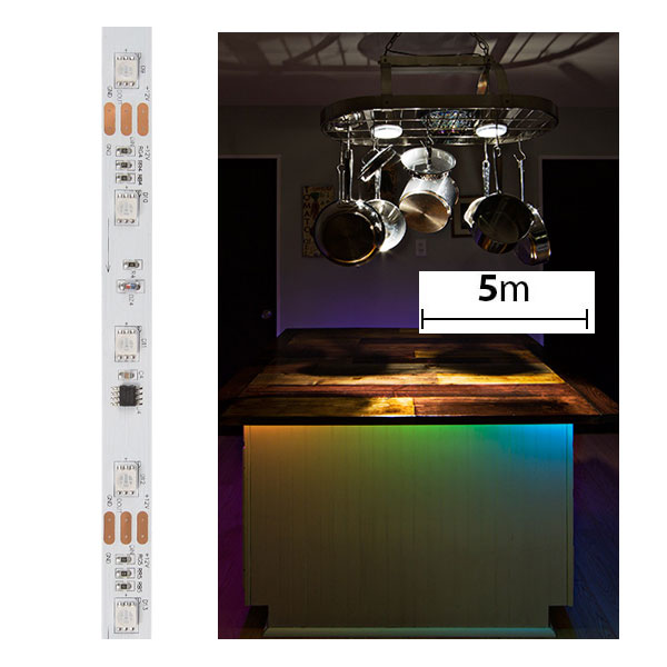RGB LED Strip Lights - Color Chasing LED Tape Light 12V - 5m - 22 lm/ft - Non-Weatherproof(IP20)