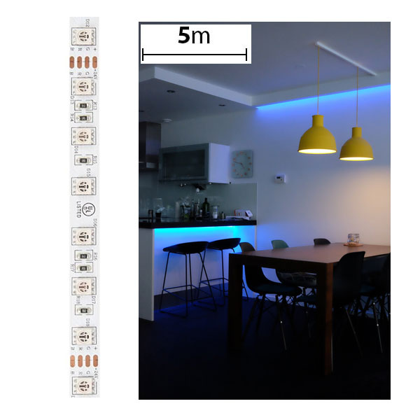 5050 RGB LED Strip Light/Tape Light 24V - 5m - 100 lm/ft - Non-Weatherproof(IP20) - Click Image to Close