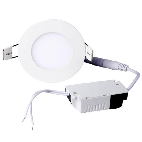10mm Thick Round Shape Low Profile Recessed Ceiling - LED Downlight w/ Baffle Trim - 100-265 V AC