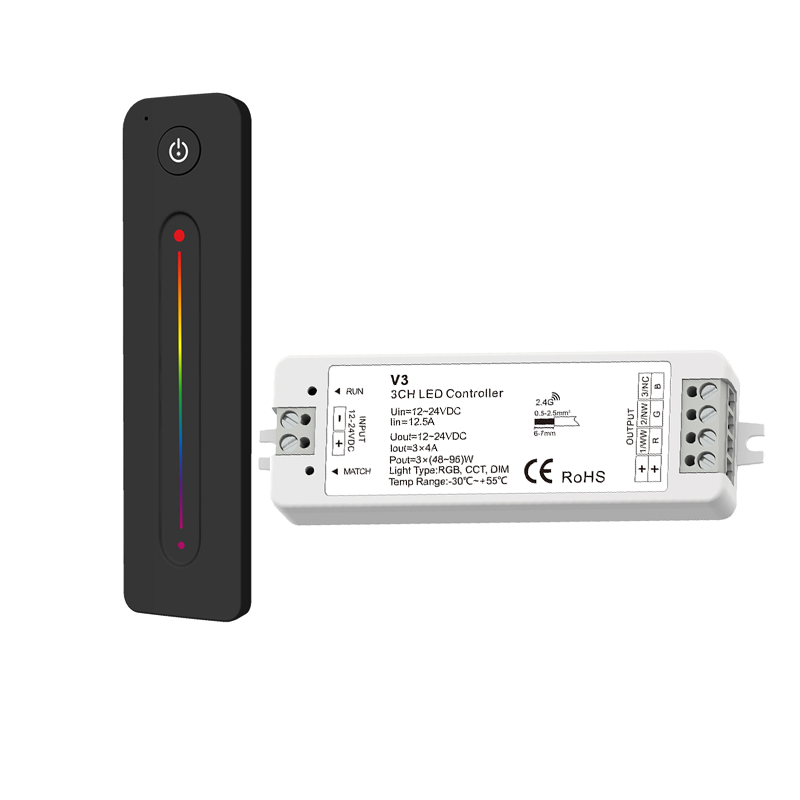 LED RGB Multifunction Controller with remote (30m Control distance) Apply fo led strip lights - 4 Amps/Channel