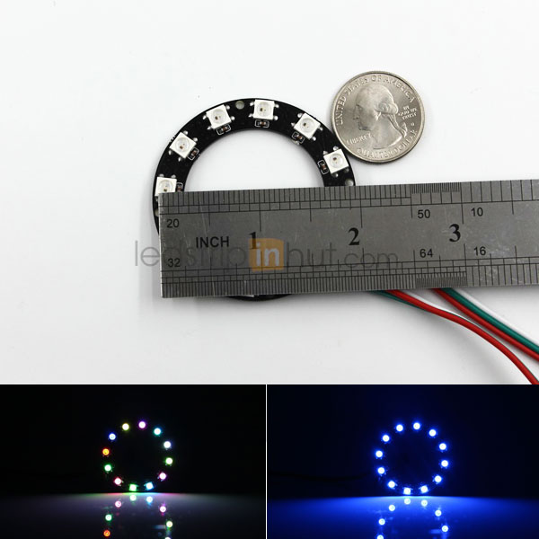 NeoPixel Ring 12 RGB LED with Integrated Drivers - 5V - 3 Chip RGB SMD LED 5050