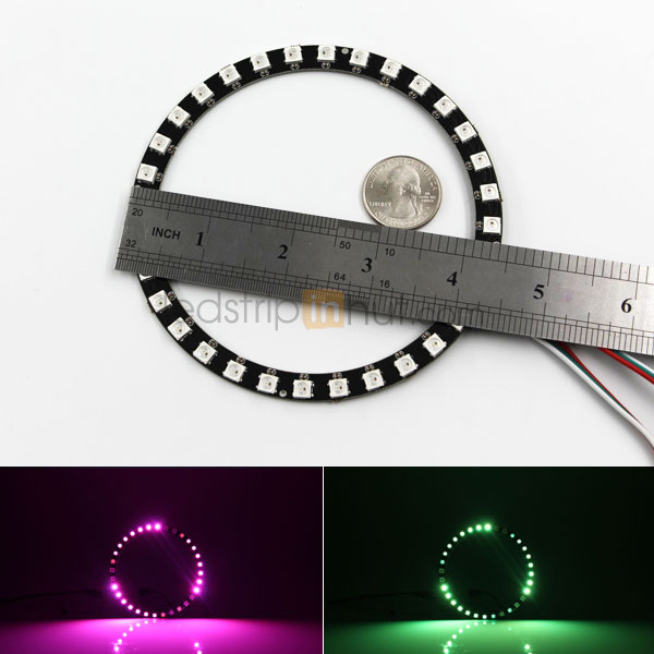 NeoPixel Ring 32 RGB LED with Integrated Drivers - 5V - 3 Chip RGB SMD LED 5050