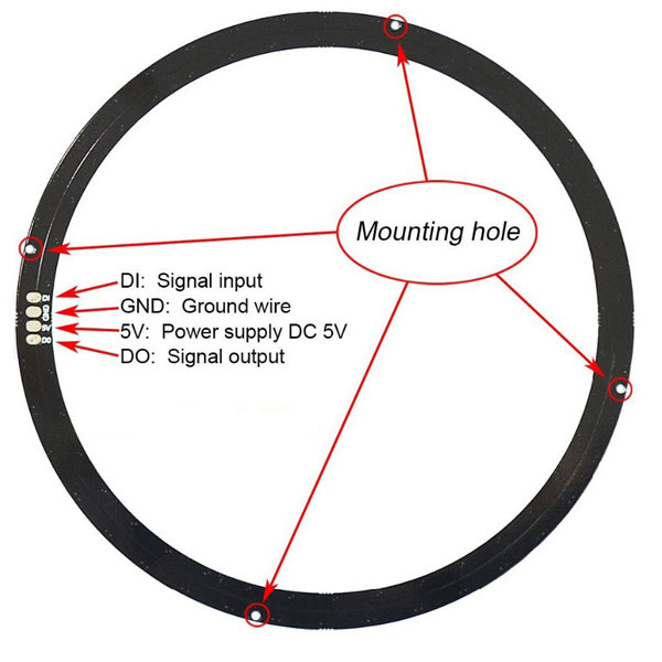 NeoPixel Ring 32 RGB LED with Integrated Drivers - 5V - 3 Chip RGB SMD LED 5050 - Click Image to Close