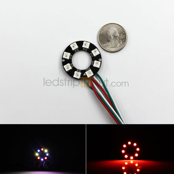 NeoPixel Ring 8 RGB LED with Integrated Drivers - 5V - 3 Chip RGB SMD LED 5050