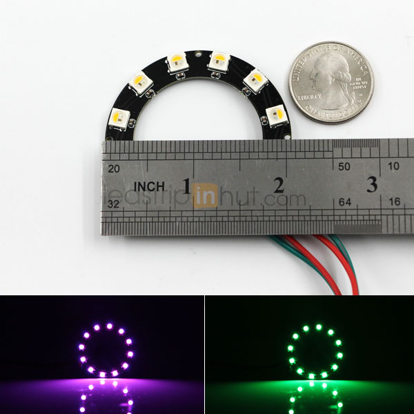 NeoPixel Ring 12 RGBW LED with Integrated Drivers - 5V - 4 Chip RGBW SMD LED 5050 - Warm White(3000K)