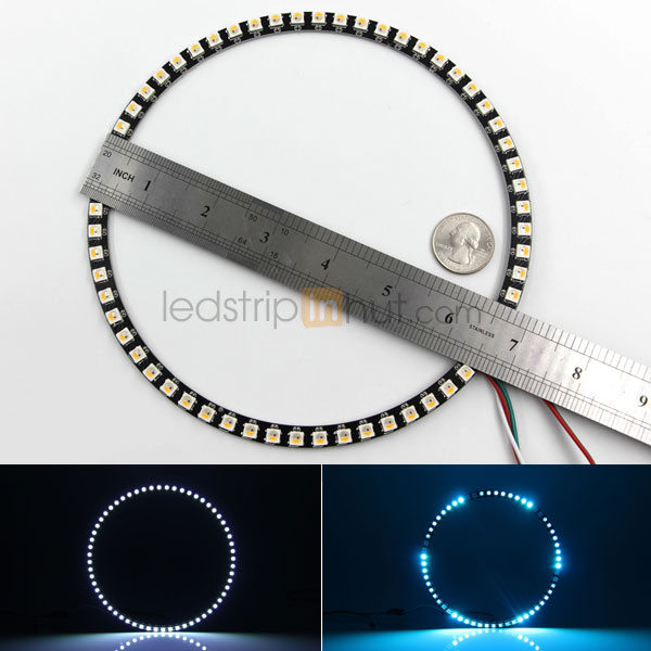 NeoPixel Ring 60 RGBW LED with Integrated Drivers - 5V - 4 Chip RGBW SMD LED 5050 - Warm White(3000K)