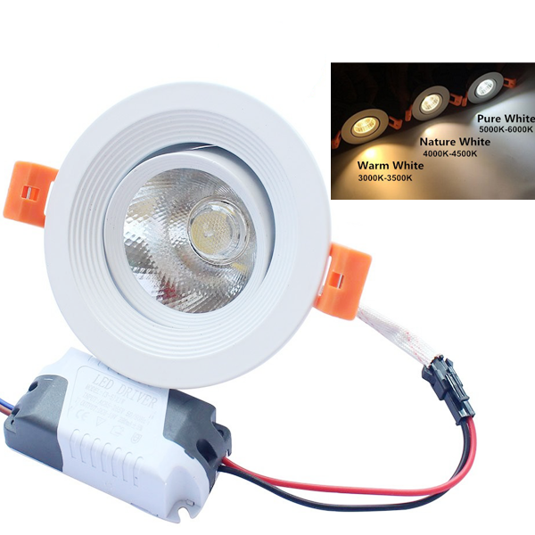 LED Recessed COB Downlight Fixture - 50 Watt Equivalent - 3.64"