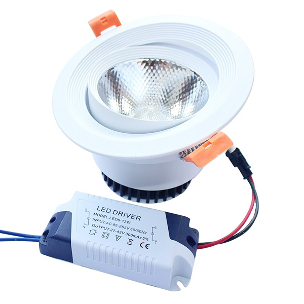 LED Recessed COB Downlight Fixture - 80 Watt Equivalent - 4.6"