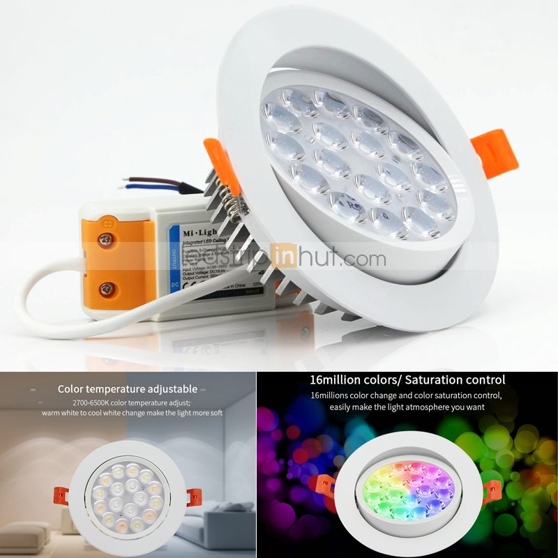 LED Recessed Light Fixture - 9W RGB+CCT LED Ceiling Spotlight - Dimmable - 700 Lumens