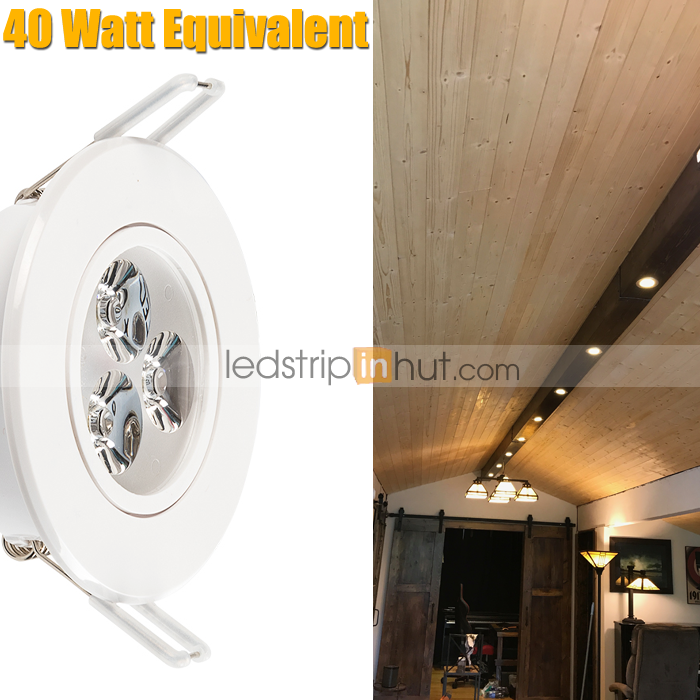 High Power 3W LED Recessed Downlight Fixture - Aimable - 40 Watt Equivalent - 290 Lumens