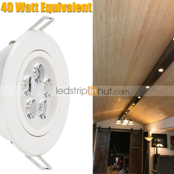 High Power 5W LED Recessed Downlight Fixture - Aimable - 40 Watt Equivalent - 460 Lumens