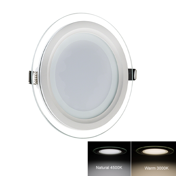 6" LED Recessed Light w/ Edge-Lit Glass - LED Downlight w/ Open Trim - 60 Watt Equivalent - 730 Lumens