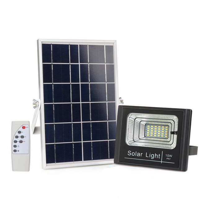 10Watt Dusk to Dawn Solar Powered Light Control Garden LED Floodlight - Waterproof IP67 for Outdoor Use