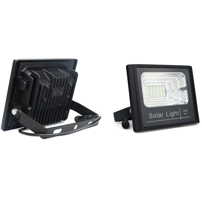 10Watt Dusk to Dawn Solar Powered Light Control Garden LED Floodlight - Waterproof IP67 for Outdoor Use