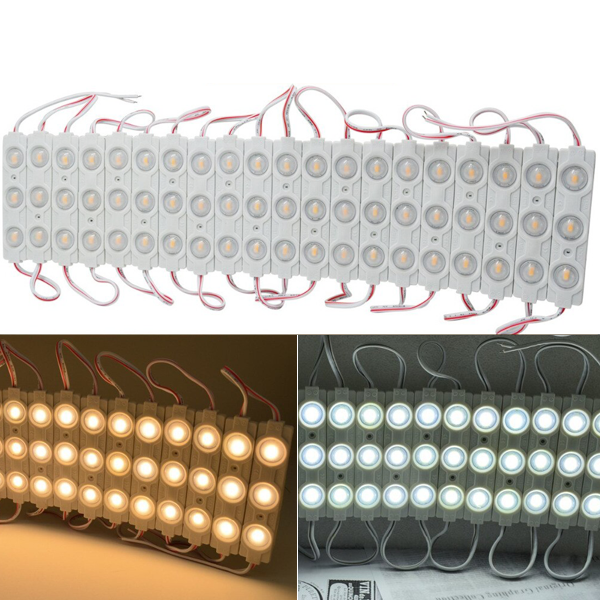 5730 SMD Single Color LED Module - Linear Constant Current Sign Module w/ 3 SMD LEDs - 20 PCS