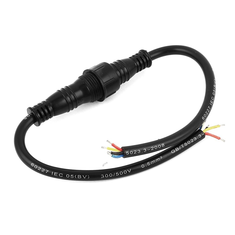 5 Pin IP68 Power Cable Wire Plug for LED Strips Male Female Jack Connector - Waterproof