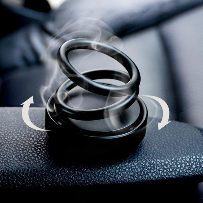 New High-end Double Ring Rotating Designed UFO Car Air Purifier Car Fragrance Creative Home Accessories