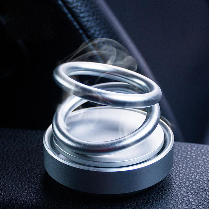 New High-end Double Ring Rotating Designed UFO Car Air Purifier Car Fragrance Creative Home Accessories