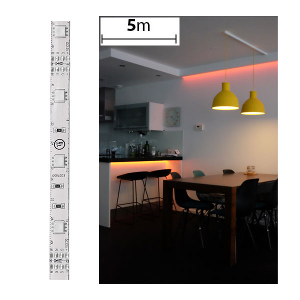 Outdoor RGB LED Strip Lights - Weatherproof 12V LED Tape Light 12V - 5m - 126 lm/ft - Weatherproof(IP65) - Click Image to Close