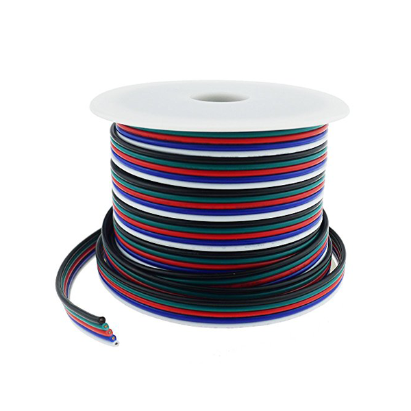 22 Gauge Wire - Five Conductor RGB+W Power Wire